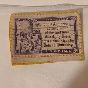 Estate Purple and Cream 500th Anniversary Stamp